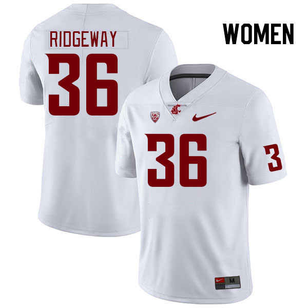 Women #36 Jalen Ridgeway Washington State Cougars College Football Jerseys Stitched Sale-White - Click Image to Close